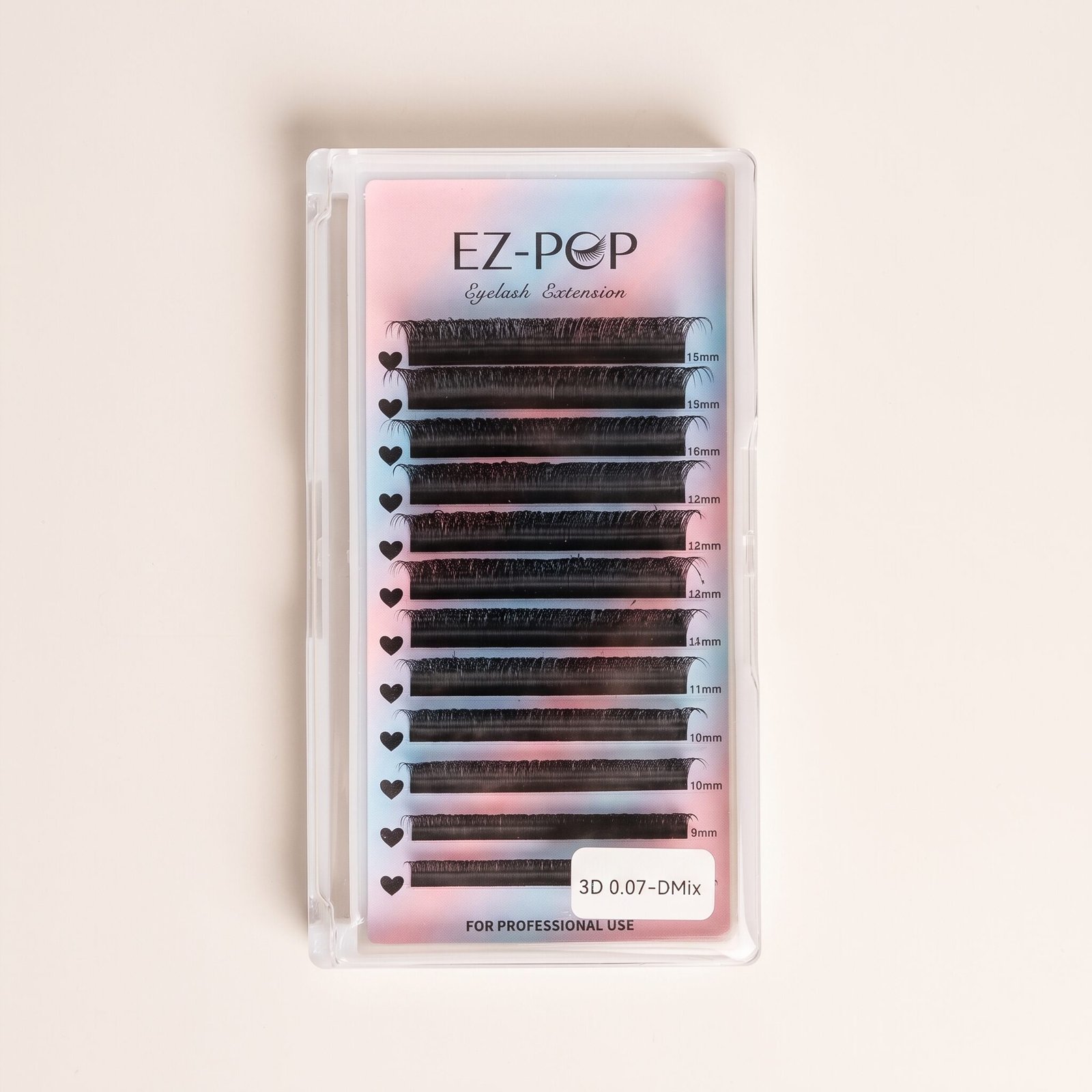 EZPOP 3DW eyelash extension 0.07Dcurlmixlength