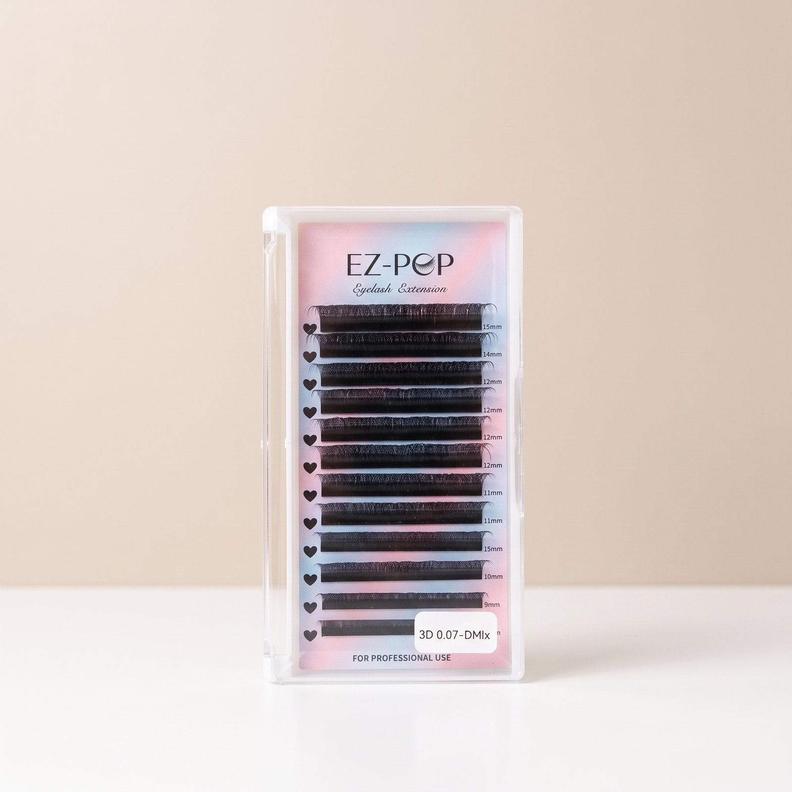 EZPOP 3DW eyelash extension 0.07Dcurlmixlength